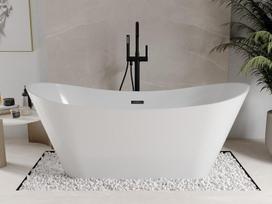 Mexen Celia laisvai stovinti vonia 170 x 75 cm, balta, juodas persipylimas - 52331707500-70, 170 x 75 cm