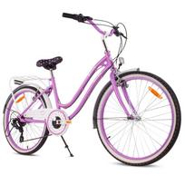 Miesto dviratis 24 colių mergaitei, Komunijai, Shimano 7 pavarų, Heart Bike, Violetinis