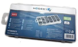 Hogert šilumos susitraukimo žarnų rinkinys HT8G501, 127vnt, PE, 125°C, 50% susitraukimas, 600 V, patogus dėžutė