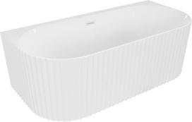 Mexen Sella laisvai pastatoma sieninė vonia, rifliuota 150 x 75 cm, balta blizgi, baltas perpildymo vožtuvas - 52711507500-20, 150 x 75 cm