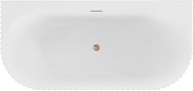 Mexen Sella laisvai pastatoma prie sienos rifliuota vonia 170 x 80 cm, balta blizgi, perteklius šlifuotas varis - 52711708000-65, 170 x 80 cm