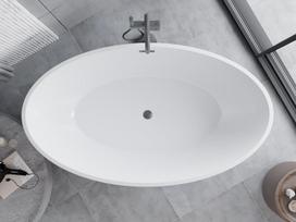 Mexen Nike laisvai stovinti vonia 175 x 100 cm, balta/juoda, Gun Gray šlifuota - 54071751075-66, 175 x 100 cm