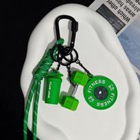 Dopamine Fitness Series Pendant D-shaped Buckle Detachable Barbell Plates Key Chain Bag Charm Creative Large Dumbbells Keyring