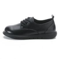 First layer cowhide round head big head shoes platform shoes children lace-up leather single shoes leather shoes mother shoes versatile 35