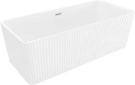 Mexen Nila laisvai stovinti rifliuota vonia 170 x 75 cm, balta, nikelis šlifuotas - 52841708000-97, 170 x 75 cm