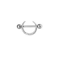 2Pcs Surgical Titanium Straight Barbell Zircon Round U Shape Nipple Rings Sexy Piercing Breast Jewelry Women Accessories A4