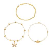 Multilayer Beaded Millet Bead Bracelet Three-Layer Bohemian Layered Anklet Set  Elegant Ankle