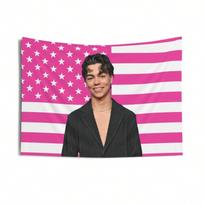 Malachi Barton Pink Amerikos Vėliavos Sieninė Gobeleno Dekoracija Studentų Bendrabučio ir Nuomojamo Namo Kambario Fono Audinio Dekoracija 40cmX90cm pink