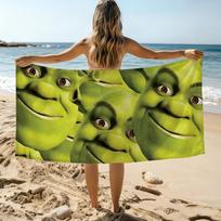Funny Green Monster Face s-Shreks Towel Beach Towel Oversized Quick Dry Towel Absorbent Soft Swim BeachTowels for Men Women STJ40x70CM