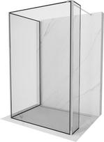 Mexen Kioto dušo sienelė Walk-in 130 x 90 x 30 cm, juodas rėmas, chromas - 800-130-090-221-01-70-030
