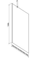 Mexen Next 1-durų vonios pertvara 90 x 150 cm, permatoma, aukso spalvos šlifuota - 895-090-000-00-00-55