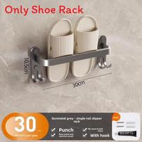 Modern Space Aluminum Wall Mount Shoe Rack With Waterproof Design For Bathroom And Kitchen Storage 30cm Gray