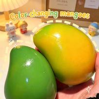 Simulated Mango Stress Ball, Handmade Squishy Toy with Crispy Feel & Color Change for Stress Relief žalia