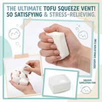 Squishy Milk White Tofu Squeeze Toy Cute White Square Sensory Stress Relief Fidget Toys Dough Ball Gifts for Adults Best Gift One Size