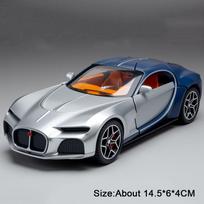 1:32 La Voiture Noire Atlantic Miniature Sports Car Diecast Alloy Model Toys Sound Light Pull Back Doors Opened Vehices Kids Toy