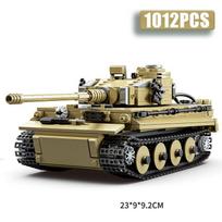 Military 1000Pcs Germany Tiger Heavy Tank Model Building Blocks Technical Leopard II Main Battle Tank Bricks Education Toys Gift