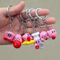Kawaii Cartoon 6 Models Star Kirby Keychain Cute Anime Kirby Backpack Zipper Decoration Figure Toys Fashion Bag Ornaments Gifts 1Pcs-random
