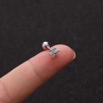 Moon Heart  Cartilage Helix Tragus  Stud Earrings Body Jewelry CZ Ear Piercing  Silver Gold Color 1 sidabras