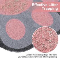 Neslydus kilimėlis po kačių kraiko dėže, vandeniui atsparus, pilkai rožinis, 90x60 cm — kačių reikmenys, dubenėlių padėklas, gyvūnų kilimėlis, kačių kraikas, kraiko dėžės higiena, pvc kilimėlis, gyvūnų prekės