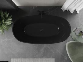 Mexen Eris laisvai pastatoma vonia 170 x 80 cm, juoda, persipylimas juodas - 53441708070-70