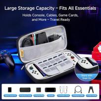 Apsauginis dėklas Nintendo Switch 2 konsolei, kelioninis, kietas, juodas — nintendo switch priedai, žaidimų dėtuvė, konsolės krepšys, žaidimų dėklas, kasečių dėžutė, konsolės apsauga, žaidėjų atributika