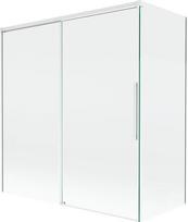 Mexen Rox vonios uždanga 2-durų stumdoma 150 + 70 x 150 cm, permatoma, balta - 8C9-150-070-20-00