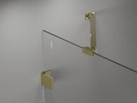 Mexen Lunar vonios ekranas 2-durų, kairysis 130 x 150 cm, skaidrus, auksinis - 897-130-100-50-00-L