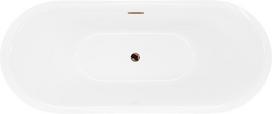 Mexen Lotos laisvai pastatoma vonia 140 x 75 cm, balta, perpylimas rausvo aukso - 52051407700-60, 140 x 75 cm