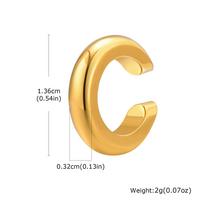 18K Gold Stainless Steel C-shaped Ear Cuff for Women