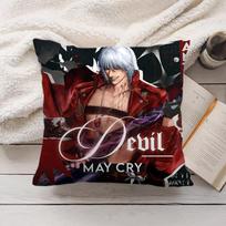 The D-Devil May Cry Cushion Cover Silky Short Plush Invisible Zipper Dustproof Sofa Pillow Case For Home Decor Peach skin 18*18(CM)-1Pcs