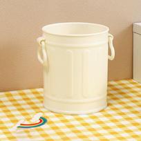 Retro Pen Bucket Cute Makeup Brush Storage Box Portable Stationery Storage Box  Student White-no sticker