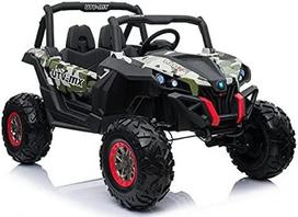 Lean Cars Dvivietis vaikiškas elektromobilis Buggy XMX603, juoda/žalia
