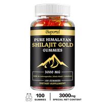 Shilajit extract gummies, containing Ashwagandha and Tribulus terrestris extracts, enhance physical strength, suitable for both men and women. 100*1