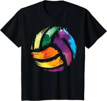 Funny Birthday Gift Colorful Volleyball Cute Colorsplash Ball T Shirt  Unisex Women Short Sleeve Tshirt Cotton Graphic T Shirts S