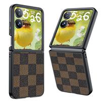 Compatible with Xiaomi MIX Flip 2 phone case, PC plaid lamb leather shockproof ultra-thin foldable Xiaomi protective case xiaomimixflip2 ruda