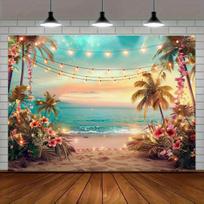 Hawaiian Party Tapestry Tropical Beach Pool Celebrations Festival Decor Palm Flowers Tapestry Wall Hanging Backdrop Decoration 40x60 cm