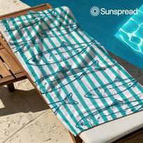 Turquoise Striped Sardines Beach Towel Quick Drying Travel Towel Unisex Soft Comfortable Quick Dry Portable for Men Women Beach 50x100cm