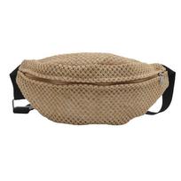 Summer new Korean version woven mini fanny pack women's fashion oblique span shoulder chest bag straw bag wholesale juoda