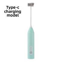 MINI Handheld Electric Milk Frother USB Rechargeable, Automatic Foam Maker for Lattes, Hot Chocolate Blender Egg Beater Tools mėlyna