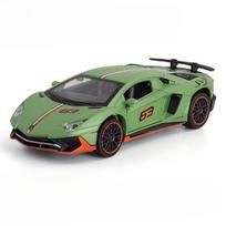 1:32 Lambor Aventador SVJ LP780-4 Sports Car Model Toy Diecast Metal Scissor Doors Opened Simulation Sound Light Hobby Gifts žalia