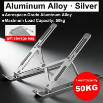 Fold Laptop Stand For Macbook Adjustable Aluminum Computer Pc Tablet Stand Notebook Tablelaptop Holder Heat Dissipation metalo sidabro spalvos