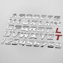 Naujas 3D metalinis 25mm kursyvinis automobilio raidžių abėcėlės emblemos numerių chromuotas ženklinimas automobilių lipdukas bagažinės raidžių emblemos priedai 25mm sidabras