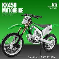 1:12 Kawasaki Z1000 KX450 Model Motorcycle Toys Alloy Diecast Sound Light Shock Absorption Front Wheel Steering for Kids Gifts
