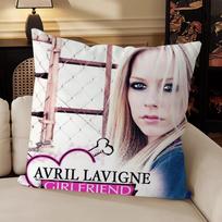 1Pc Avril Lavigne Pillow Cover, Polyester 2D Double-Sided Print, Rock Star Merch Cushion Case, Decorative Throw Pillow For Sofa, Peach skin 18*18(CM)-1Pcs