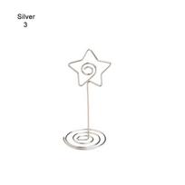 Shape Desktop Decoration Paper Clamp Table Numbers Holder Photos Clips Place Card Clamps Stand 4-5pcs rožinio aukso spalvos