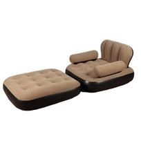 Multi-functional Portable Inflatable Sofa Bed - Single Person Foldable Lounger for Indoor/Outdoor Use gray