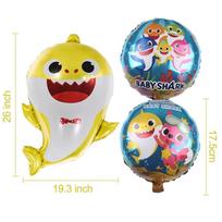 New 10x Baby Shark Party Supplies include Helium Baby Shark Balloons &Round Balloons