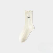 Female Spring and Summer Thin Pure Cotton Fungus Lace Month Loose Mouth Breathable Tube Pile Socks 1 pair balta