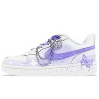 Nike Court Borough Skateboard Shoes Women's Low top Purple/White BQ5448-100(Team40-GS) 35.5 gray