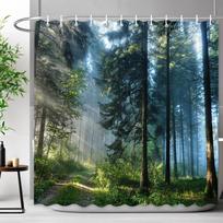 Lauko vaizdingas dušo užuolaida krioklio kraštovaizdis gamtos kraštovaizdis tropinis miškas poliesterio audinio dušo užuolaida vonios dekoras 90x180cm-35x70in